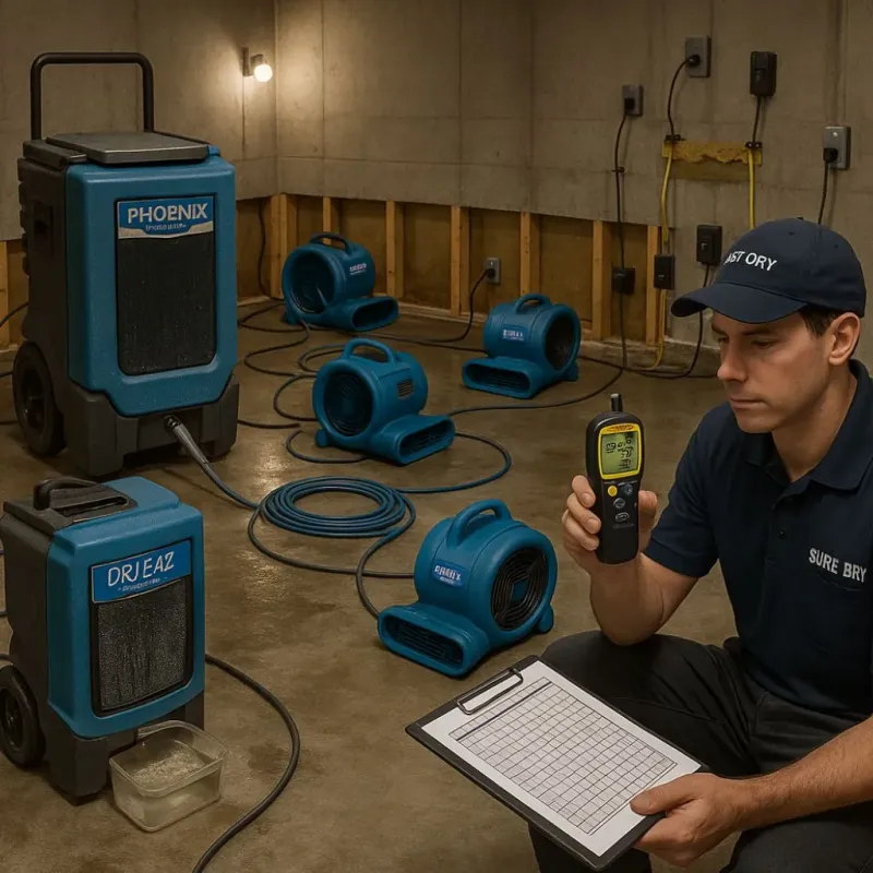 Structural Drying and Dehumidification process in Bayville, NY